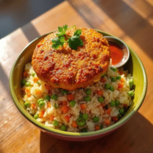Veg Cutlet Over Rice