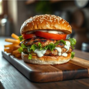 Grilled chicken burger